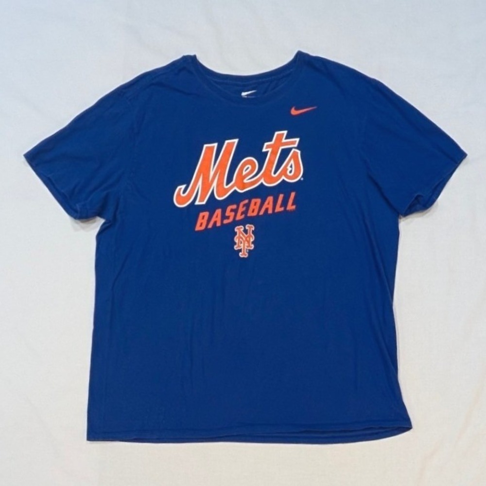 Nike New York Mets Baseball T-Shirt Men's XXL Blue Short Sleeve MLB Graphic Tee